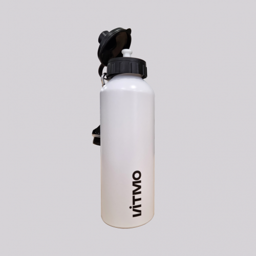 Бутылочка для воды с логотипом «ИТМО», цвет - серебро, желтый
