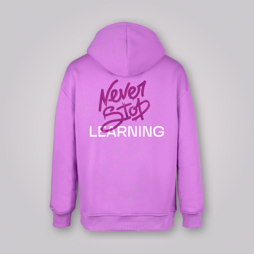 Толстовка "Never stop learning", unisex, цвет - розовый